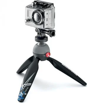 Manfrotto PIXI Xtreme Mini Tripod Black with tripod mount adaptor for GoPro