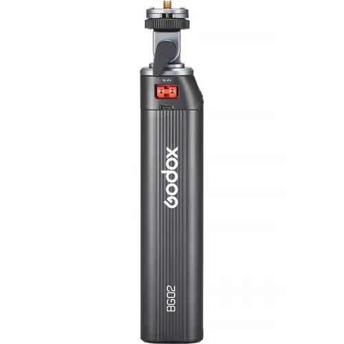 مقبض بطارية Godox، رأس قابل للإمالة بزاوية 160 درجة، سعة 95 واط في الساعة، أسود، BG02