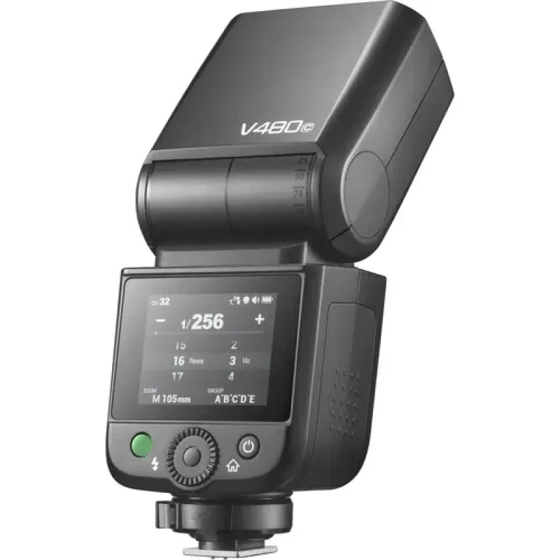 فلاش Godox Ving TTL المثبت على الكاميرا لكاميرات Canon، أسود، V480C