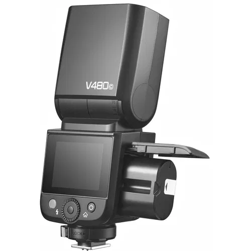 فلاش Godox Ving TTL المثبت على الكاميرا لكاميرات Canon، أسود، V480C