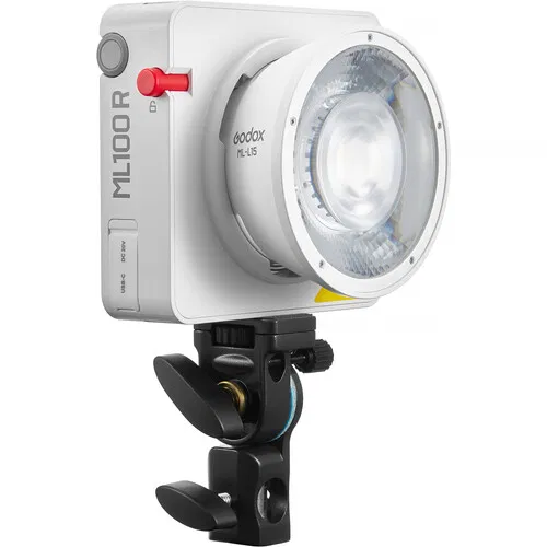 مجموعة إضاءة LED محمولة Godox ML100R RGB  عدسة 36 درجة ومقبض بطارية