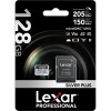 Lexar 128GB Professional SILVER PLUS UHS-I microSDXC Memory Card with SD Adapter