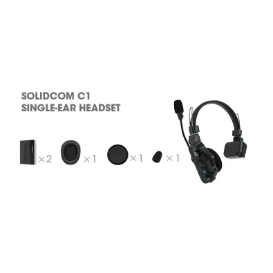 سماعة رأس Hollyland Solidcom C1 اللاسلكية ثنائية الاتجاه DECT عن بُعد بأذن واحدة 1.9 جيجاهرتز