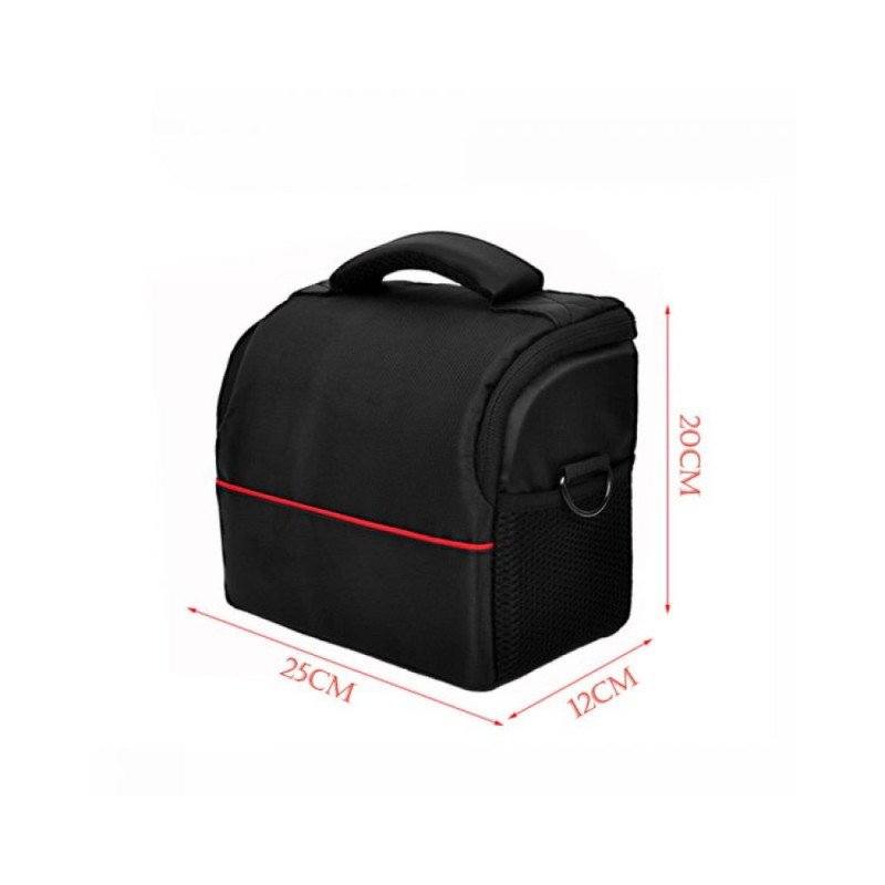 حقيبة كتف للكاميرات اسود-احمر