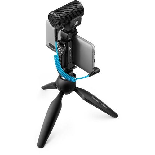 Sennheiser MKE 200 Microphone, Manfrotto PIXI Mini Tripod and Smartphone Clamp
