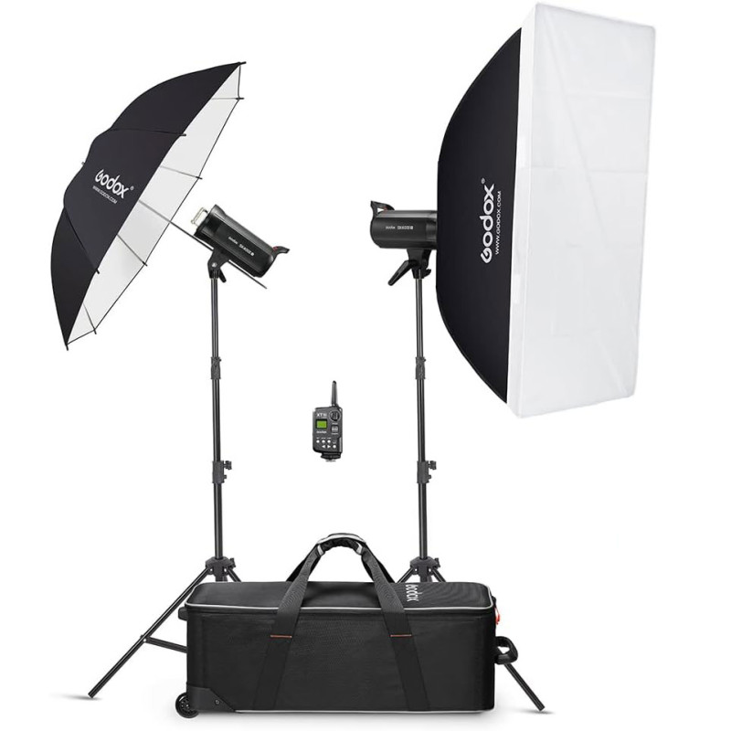 مجموعة طقم فلاش جودكس SK400 مع خلفية ورق لون ابيض مع استاند خلفية