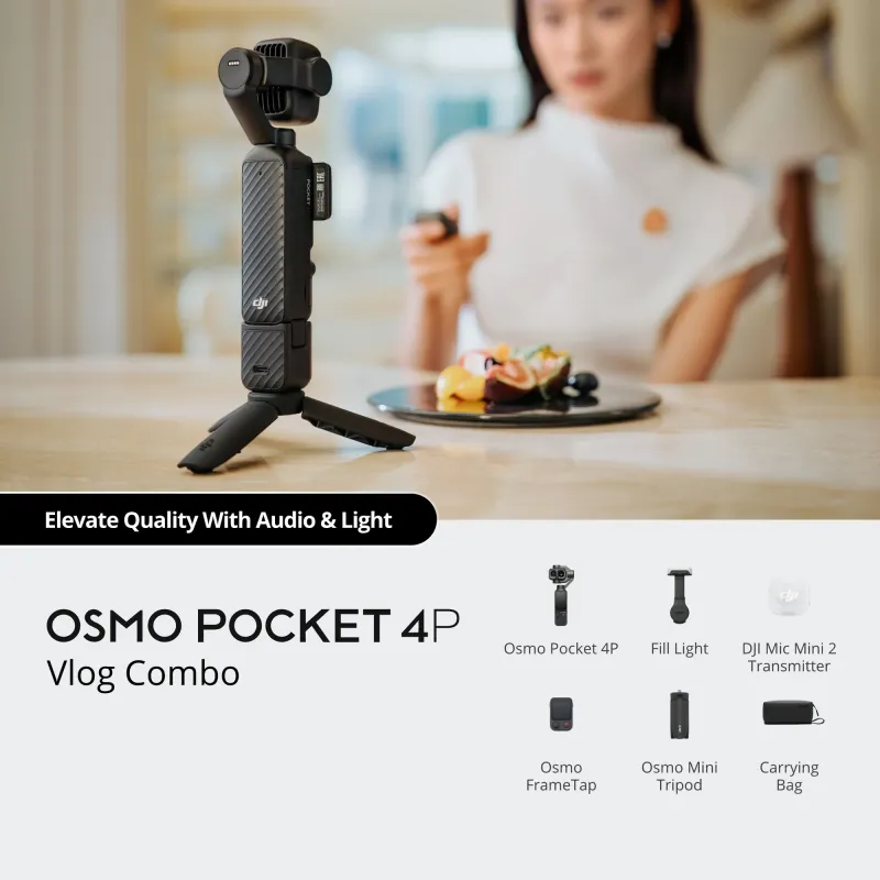 DJI Osmo Pocket 4P Handheld Gimbal Camera (Vlog Combo)