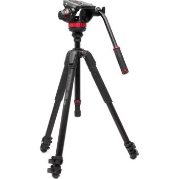 Manfrotto 502 Fluid Video Head Flat Base with 055 Video Alu Tripod
