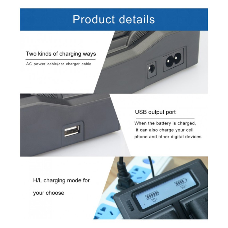 KingMa Dual battery fast charger for Canon LP-E6